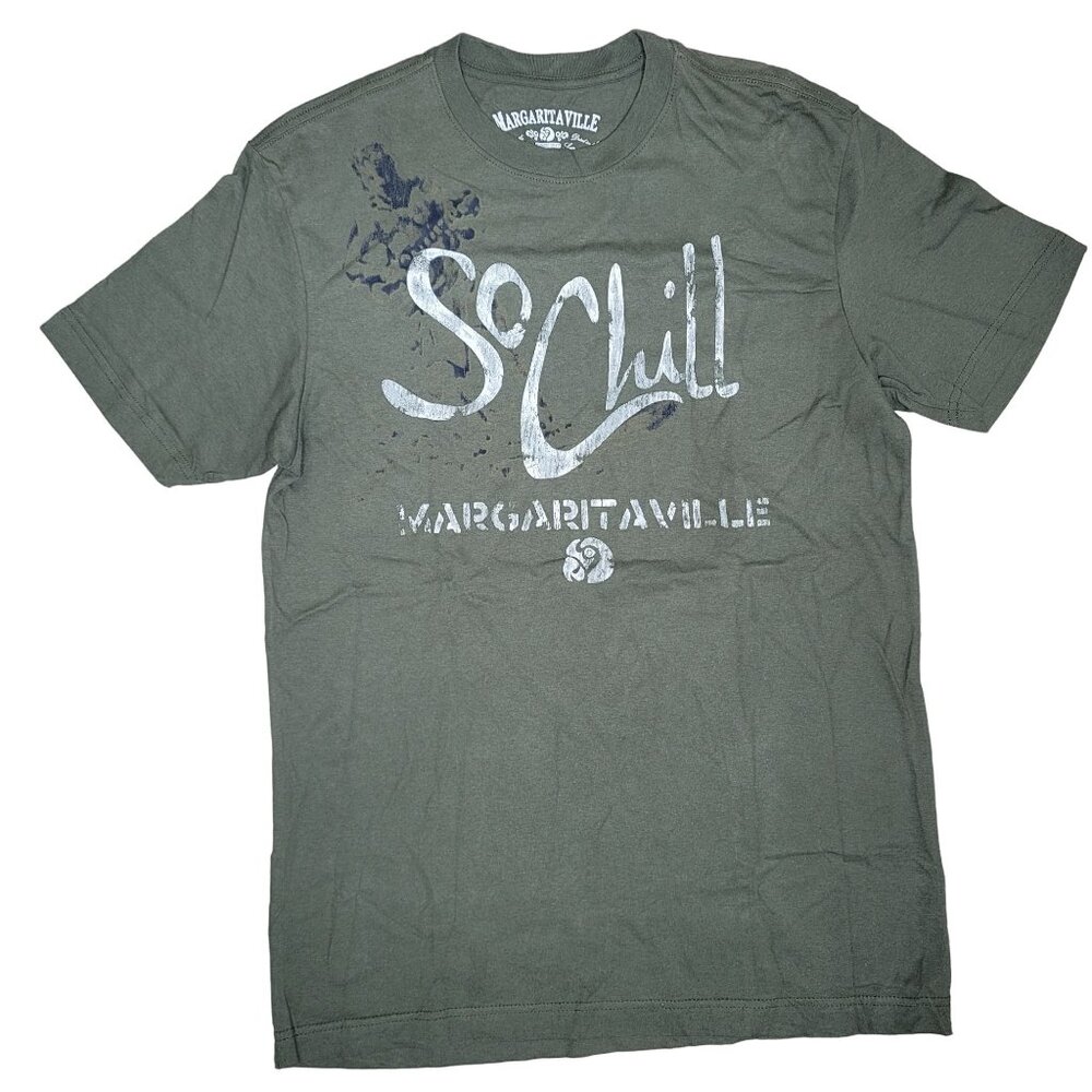 Margaritaville parrot head Men's "So Chill" Graphic T-Shirt 100% Cotton Green M